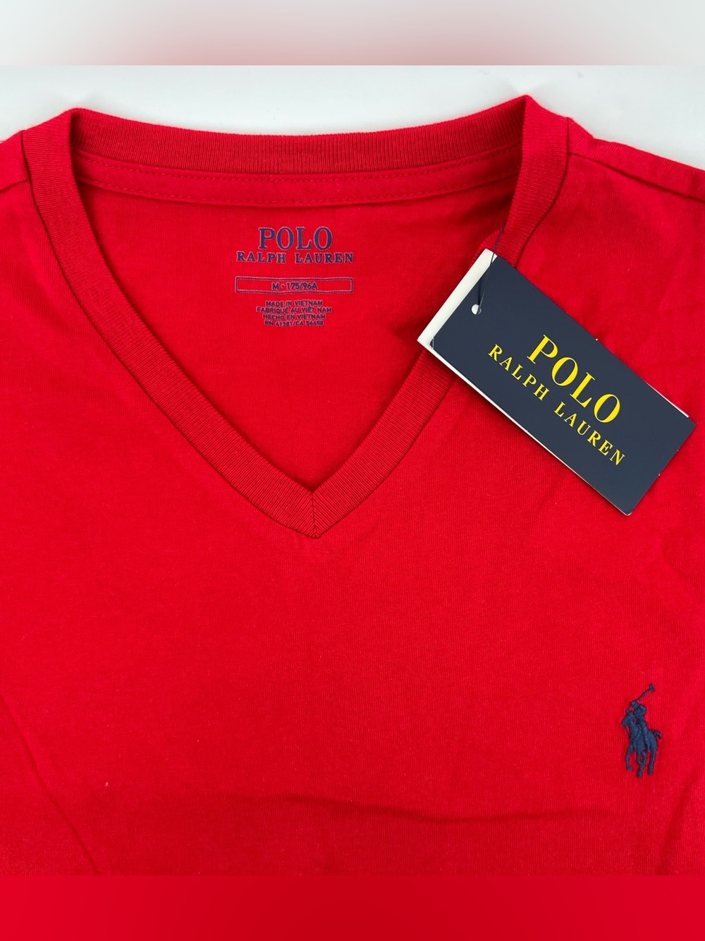 Polo Ralph Lauren Men’s V-Neck Tee Red Medium NWT